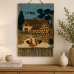 Thatched Cottage & Geese Handwoven Wall Hanging